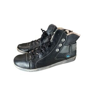 Cloud Footwear Black Leather Wool Lined‎ High Top Sneakers Made in Portugal 41